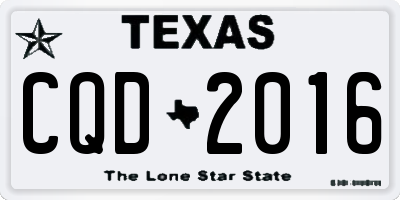 TX license plate CQD2016