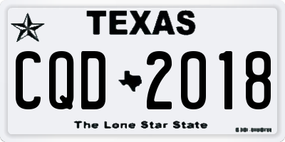TX license plate CQD2018