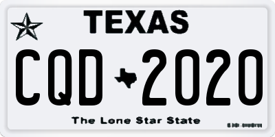 TX license plate CQD2020