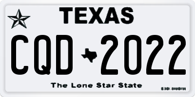 TX license plate CQD2022