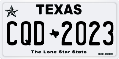 TX license plate CQD2023