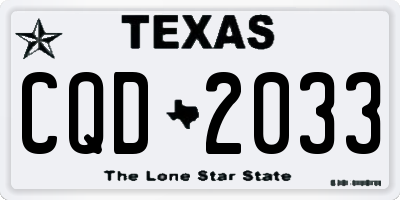 TX license plate CQD2033