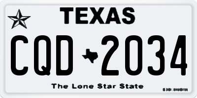 TX license plate CQD2034