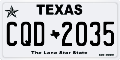 TX license plate CQD2035