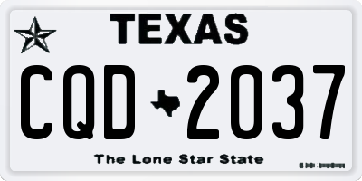 TX license plate CQD2037