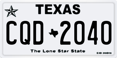 TX license plate CQD2040