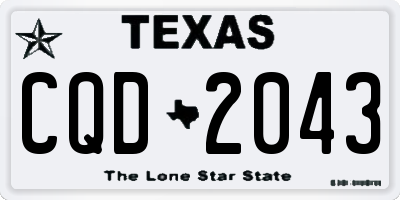 TX license plate CQD2043