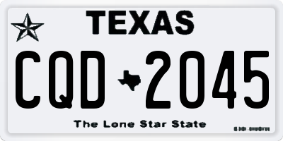TX license plate CQD2045