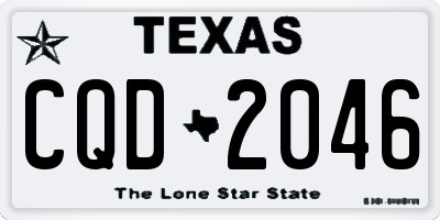 TX license plate CQD2046