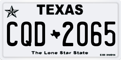 TX license plate CQD2065