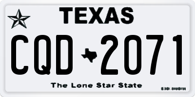 TX license plate CQD2071