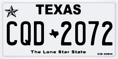 TX license plate CQD2072