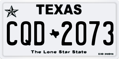 TX license plate CQD2073