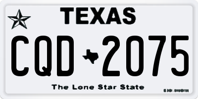 TX license plate CQD2075
