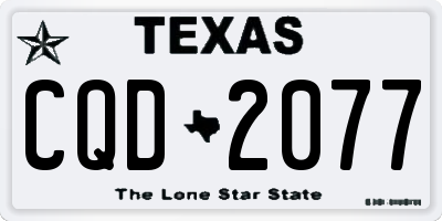 TX license plate CQD2077