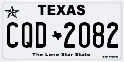 TX license plate CQD2082