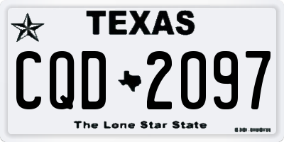 TX license plate CQD2097