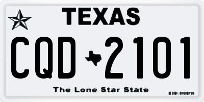 TX license plate CQD2101