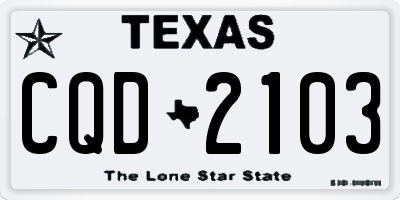 TX license plate CQD2103