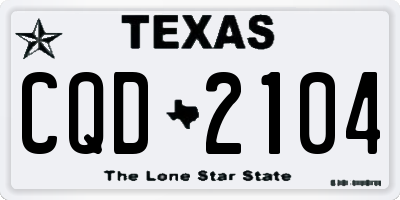 TX license plate CQD2104