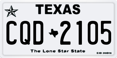 TX license plate CQD2105