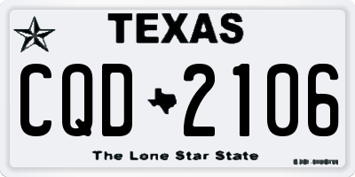 TX license plate CQD2106
