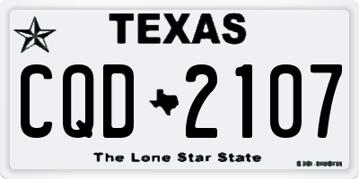 TX license plate CQD2107