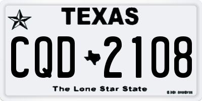 TX license plate CQD2108
