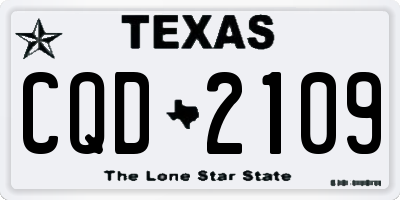 TX license plate CQD2109