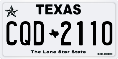 TX license plate CQD2110