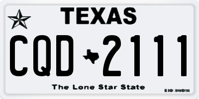 TX license plate CQD2111