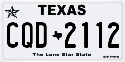 TX license plate CQD2112