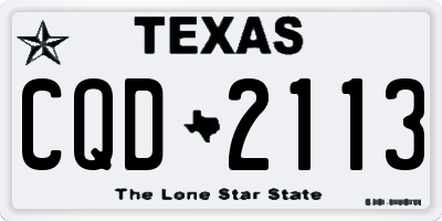 TX license plate CQD2113
