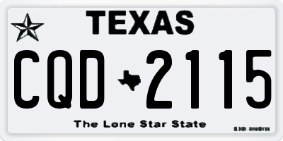 TX license plate CQD2115