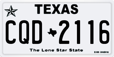 TX license plate CQD2116
