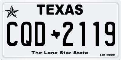 TX license plate CQD2119