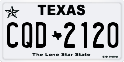 TX license plate CQD2120