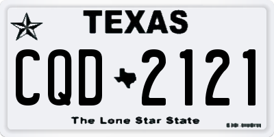 TX license plate CQD2121