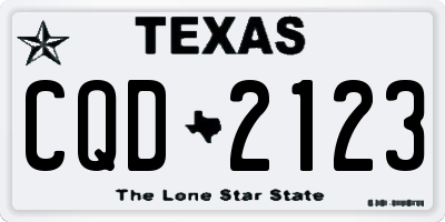 TX license plate CQD2123
