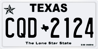 TX license plate CQD2124