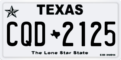 TX license plate CQD2125