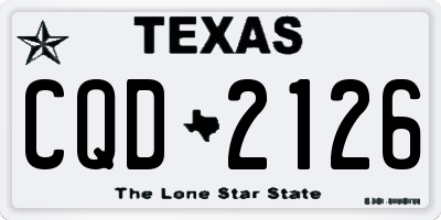 TX license plate CQD2126