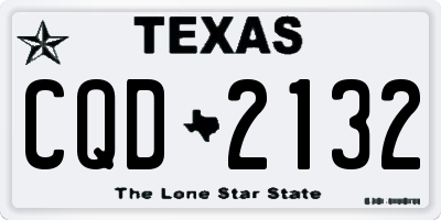 TX license plate CQD2132