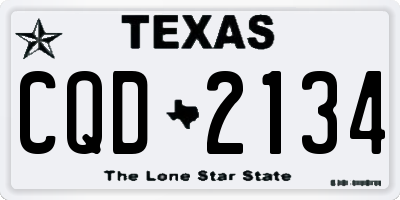 TX license plate CQD2134