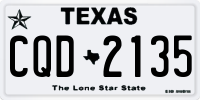 TX license plate CQD2135