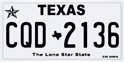 TX license plate CQD2136