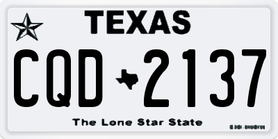 TX license plate CQD2137