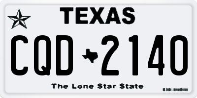 TX license plate CQD2140
