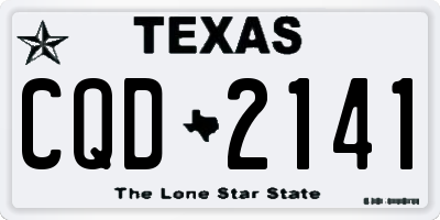 TX license plate CQD2141