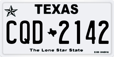 TX license plate CQD2142